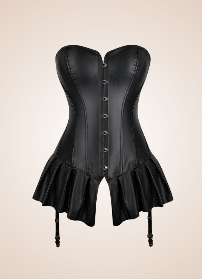 Gothic Faux Leather Corset Black / 4XL gothic-faux-leather-corset-black