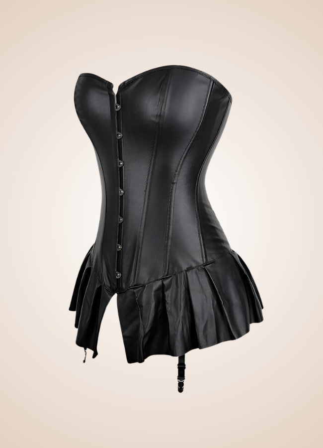 Gothic Faux Leather Corset Black / 4XL gothic-faux-leather-corset-black