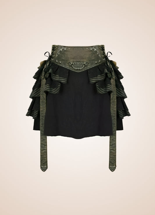 Gothic Flat Bone Lolita Skirt Black / 2XL gothic-flat-bone-lolita-skirt-black