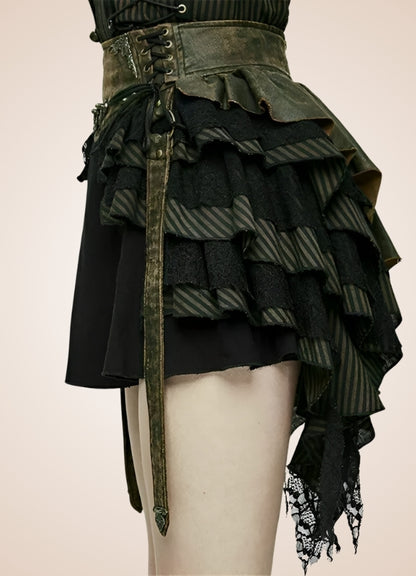 Gothic Flat Bone Lolita Skirt Black / 2XS gothic-flat-bone-lolita-skirt-black