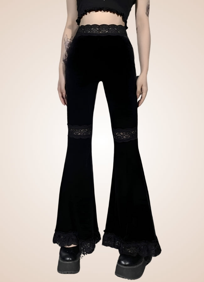 Gothic High Waist Pants Black / M gothic-high-waist-pants-black