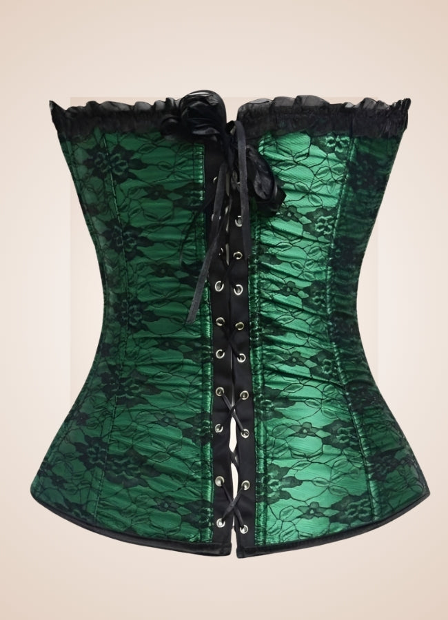 Gothic Lace Steampunk Corset Green / XL gothic-lace-steampunk-corset-green