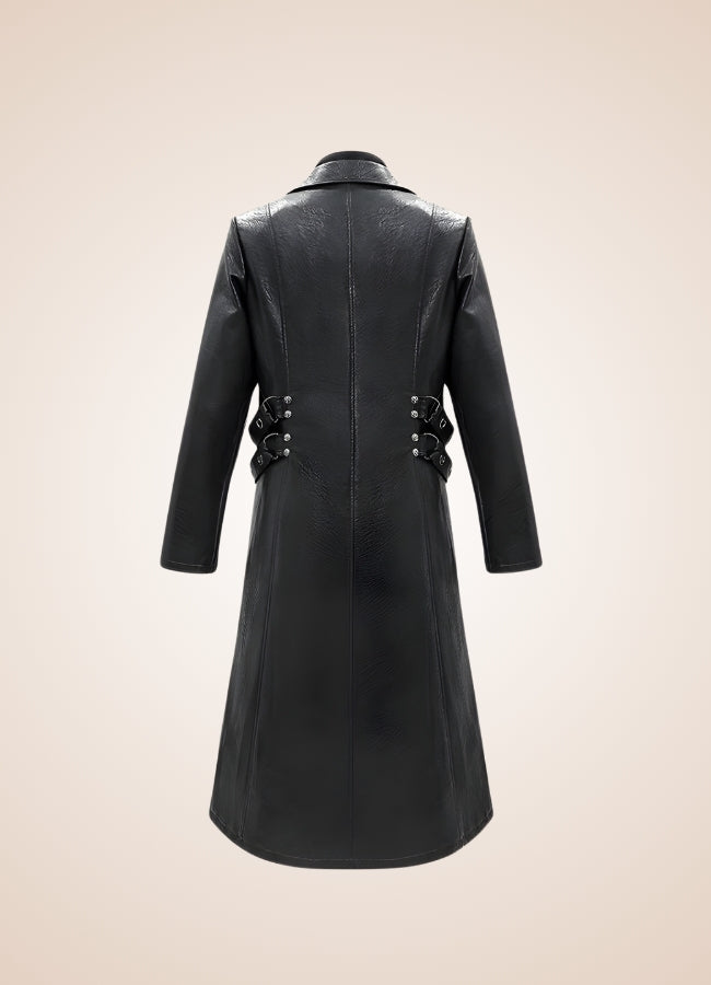 Gothic Leather Trench Coat Black / 3XL gothic-leather-trench-coat-black