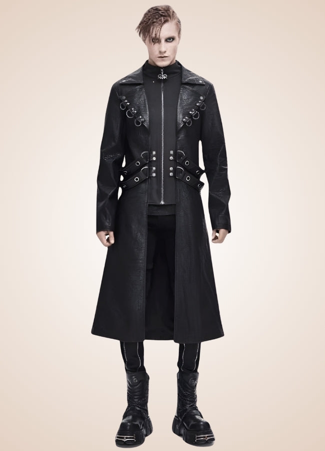 Gothic Leather Trench Coat Black / 3XL gothic-leather-trench-coat-black