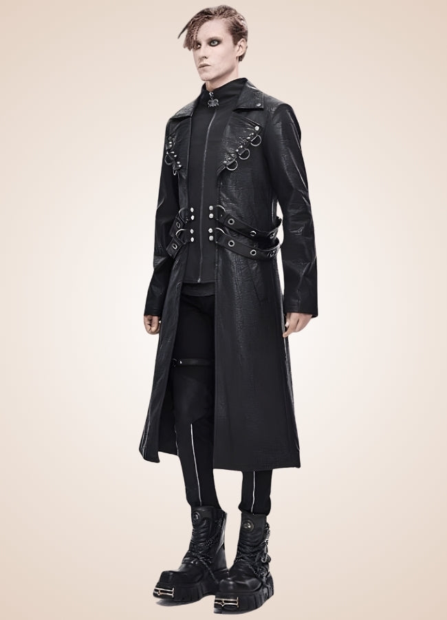 Gothic Leather Trench Coat Black / 3XL gothic-leather-trench-coat-black