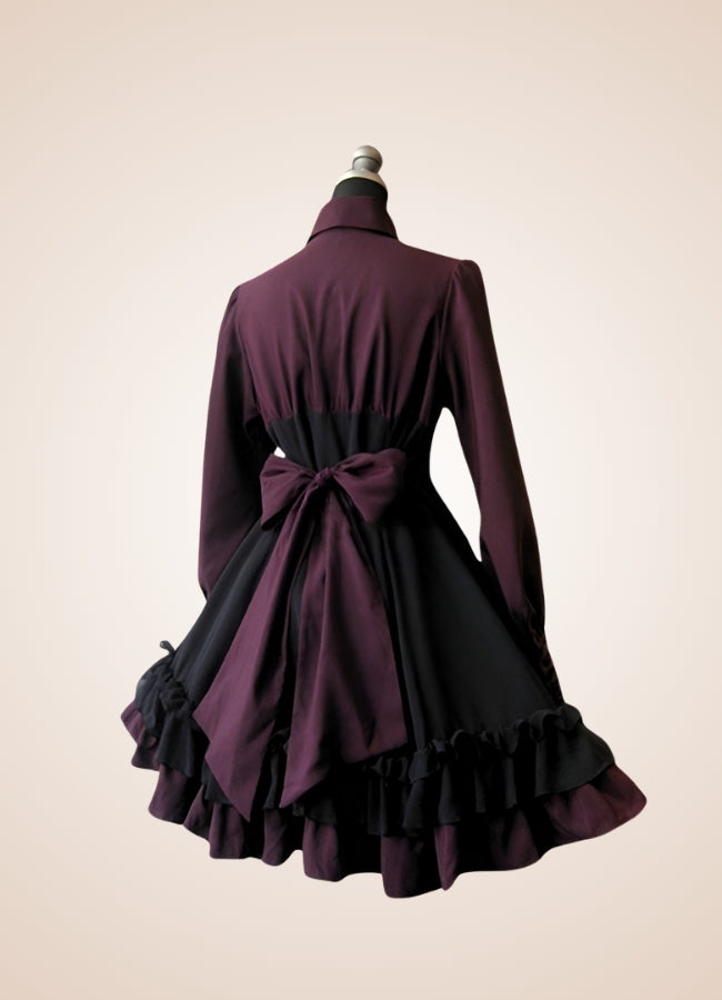 Gothic Medieval Burgundy Dress Wine / 2XL gothic-medieval-burgundy-dress-wine