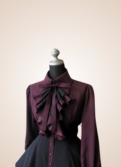 Gothic Medieval Burgundy Dress Wine / 2XL gothic-medieval-burgundy-dress-wine