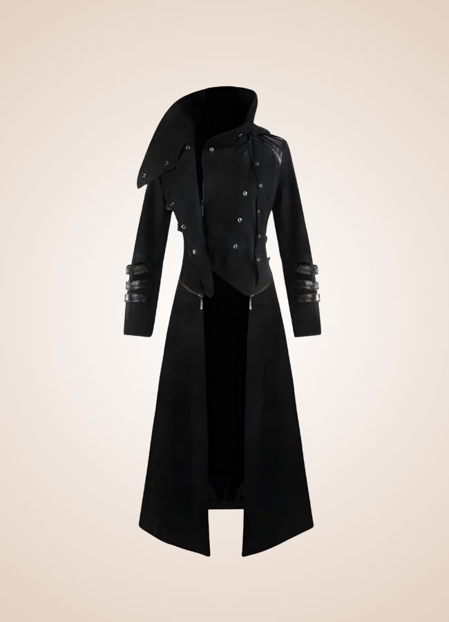 Gothic Medieval Trench Coat Black / 4XL gothic-medieval-trench-coat-black