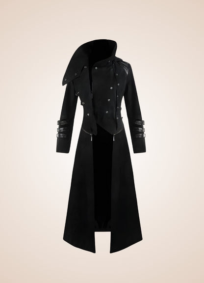 Gothic Medieval Trench Coat Black / 4XL gothic-medieval-trench-coat-black