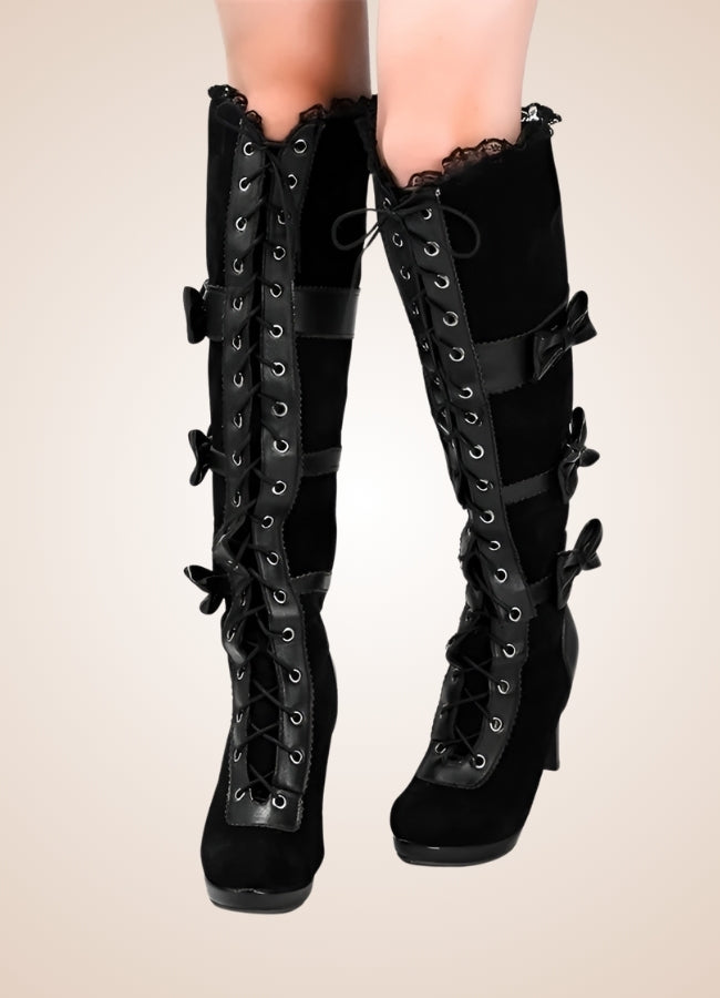 Gothic Over The Knee Boots Black / 12.5 gothic-over-the-knee-boots-black