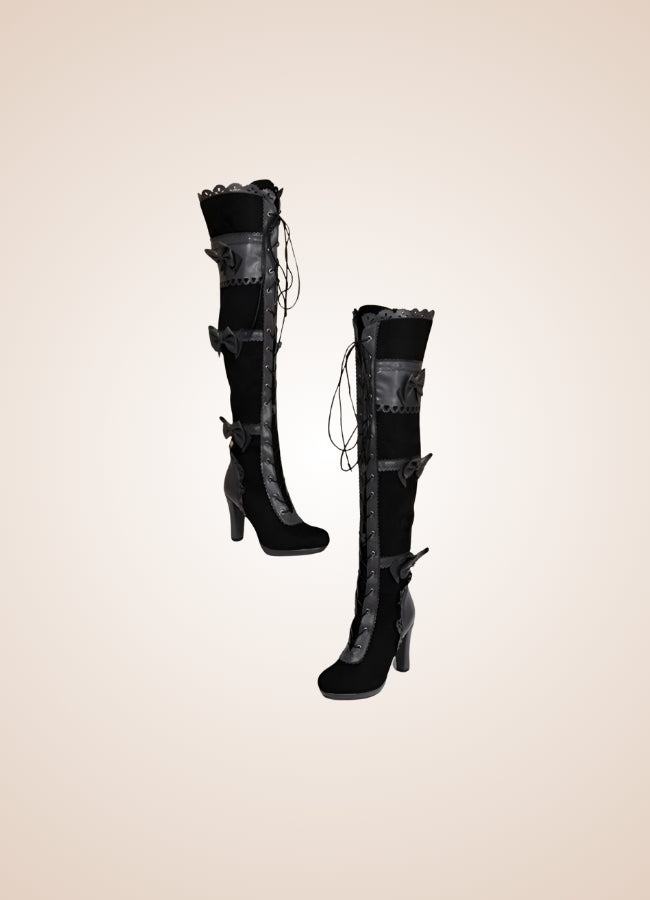 Gothic Over The Knee Boots Black / 12.5 gothic-over-the-knee-boots-black