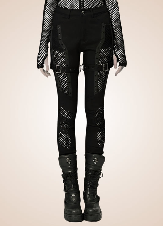 Gothic Punk Hollow Mesh Pants Black / 2XL gothic-punk-hollow-mesh-pants-black