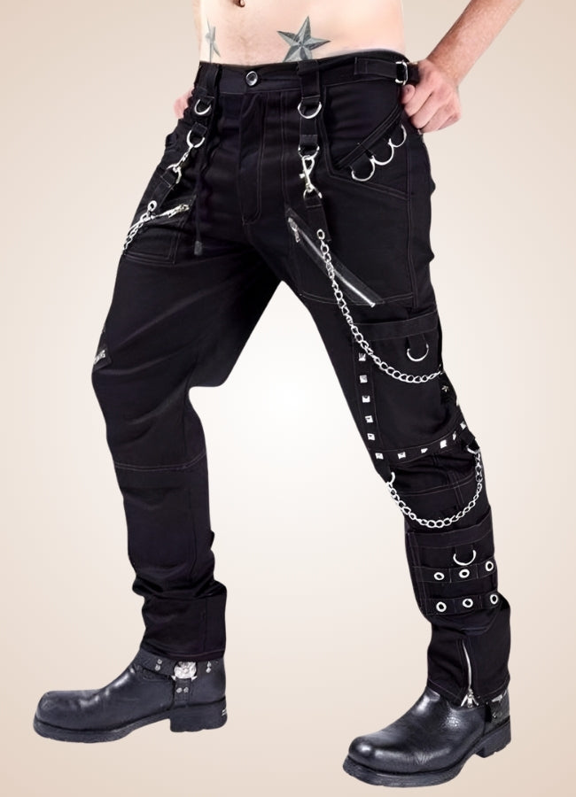 Gothic Punk Rock Rivet Pants Black / 38.0 gothic-punk-rock-rivet-pants-black