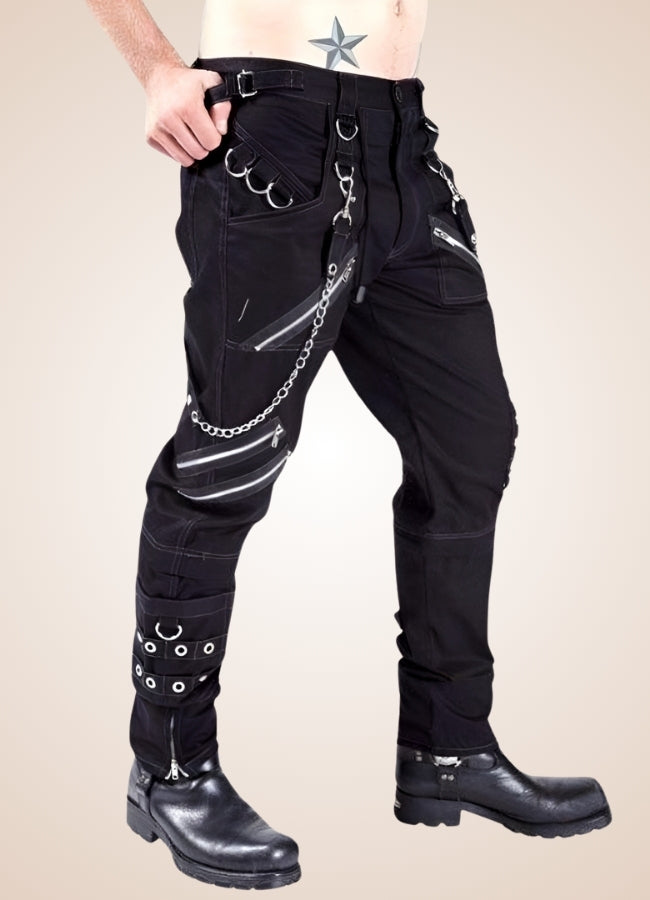 Gothic Punk Rock Rivet Pants Black / 38.0 gothic-punk-rock-rivet-pants-black