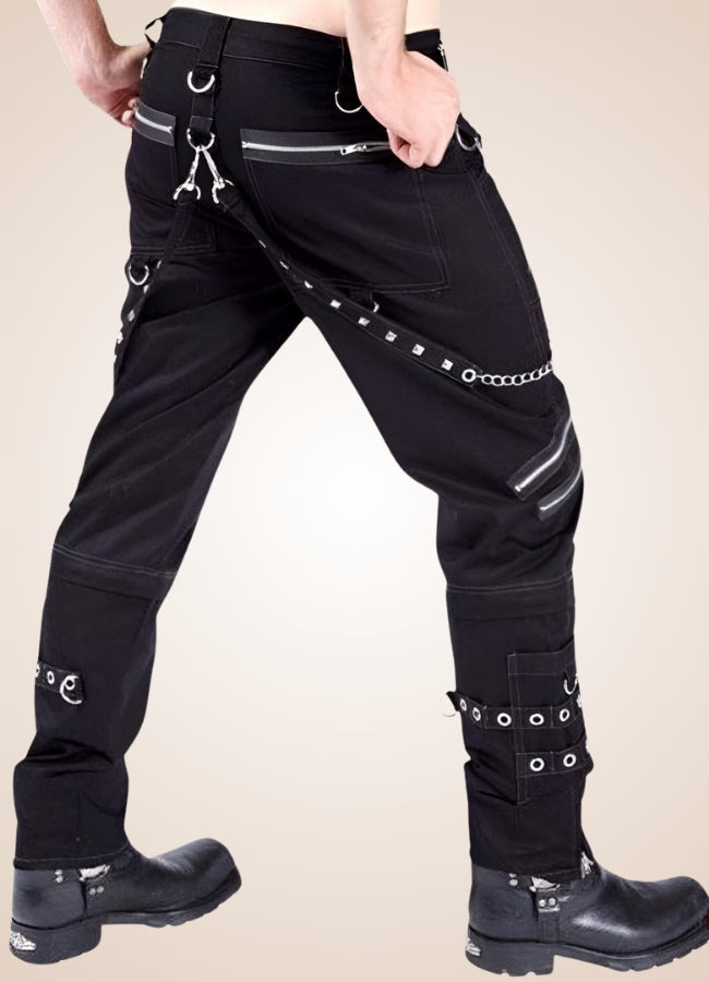 Gothic Punk Rock Rivet Pants Black / 38.0 gothic-punk-rock-rivet-pants-black