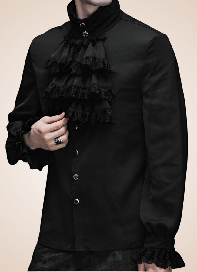 Gothic Ruffle Steampunk Shirt Black / 2XL gothic-ruffle-steampunk-shirt-black