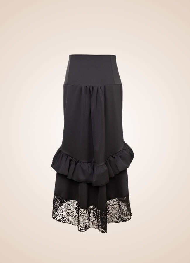 Gothic Ruffled Skirt Black / XL gothic-ruffled-skirt-black