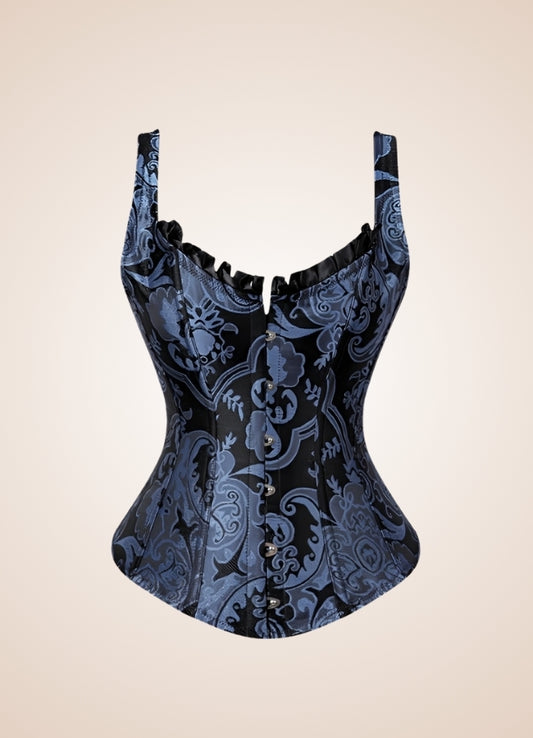 Gothic Shoulder Straps Corset Blue / XL gothic-shoulder-straps-corset-blue