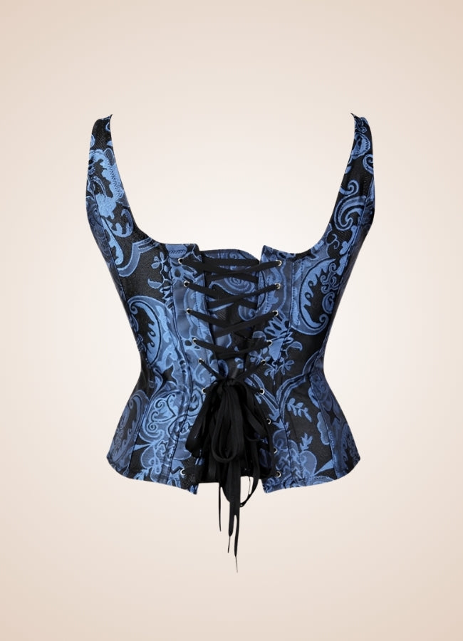 Gothic Shoulder Straps Corset Blue / XL gothic-shoulder-straps-corset-blue