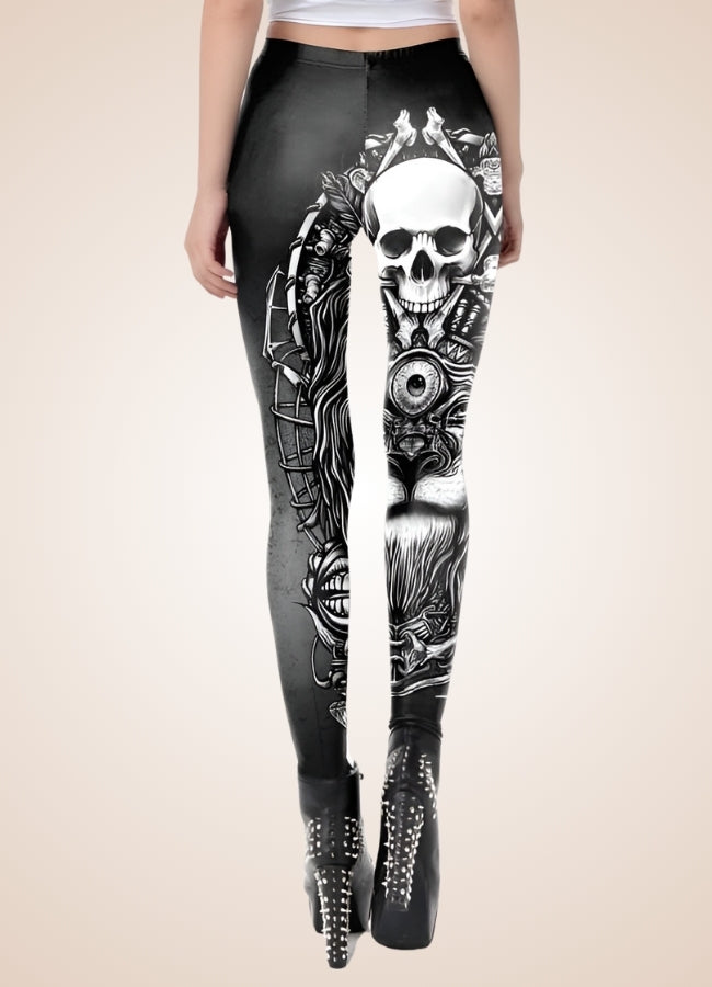 Gothic Skull Steampunk Legging Silver / L gothic-skull-steampunk-legging-silver