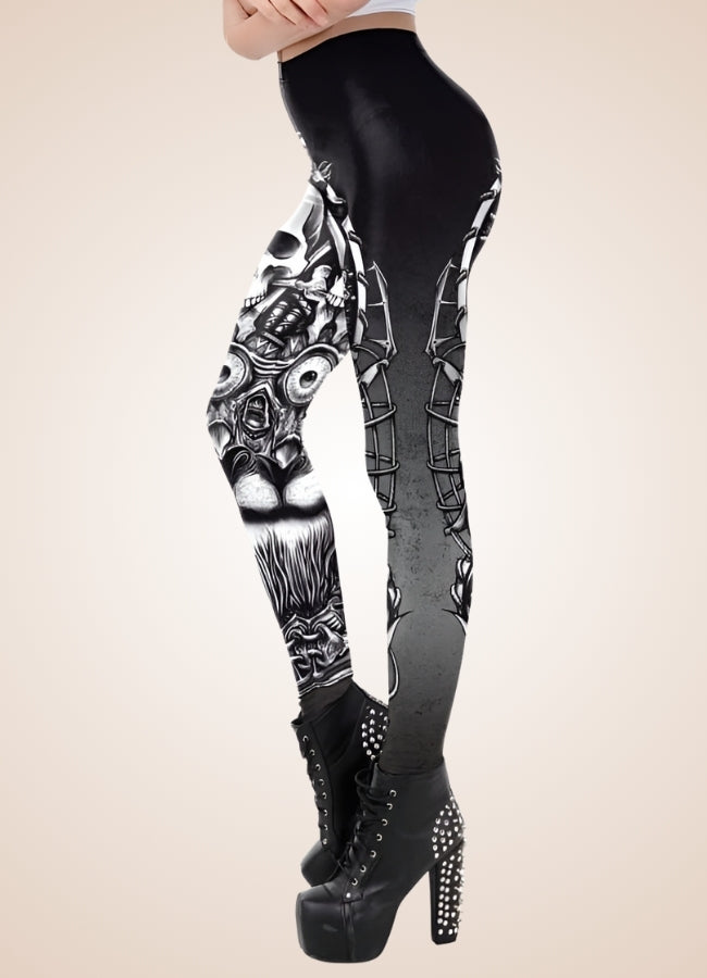 Gothic Skull Steampunk Legging Silver / L gothic-skull-steampunk-legging-silver