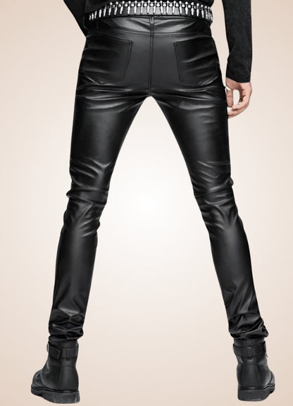 Gothic Slim Fit Leather Pants Black / 3XL gothic-slim-fit-leather-pants-black
