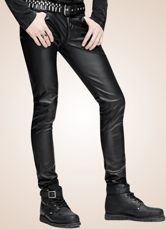 Gothic Slim Fit Leather Pants Black / 3XL gothic-slim-fit-leather-pants-black