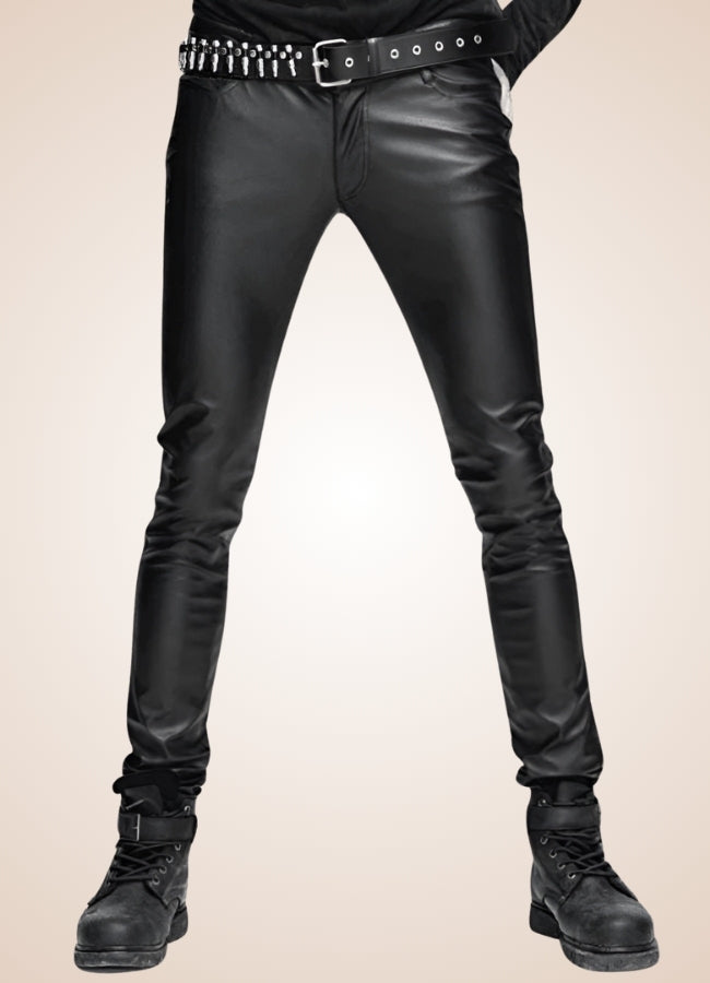 Gothic Slim Fit Leather Pants Black / 3XL gothic-slim-fit-leather-pants-black