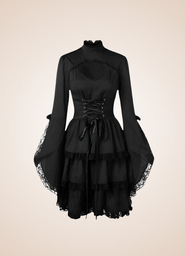 Gothic Steampunk Dress Black / XL gothic-steampunk-dress-black