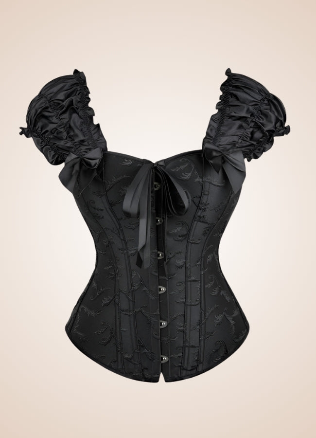 Gothic Steampunk Ruffled Corset Black / 4XL gothic-steampunk-ruffled-corset-black