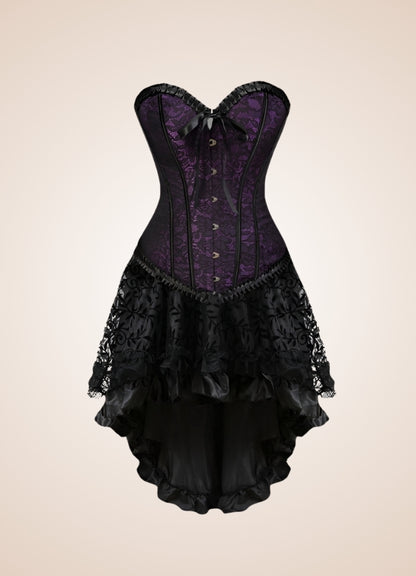 Gothic Victorian Corset Dress, Red / M