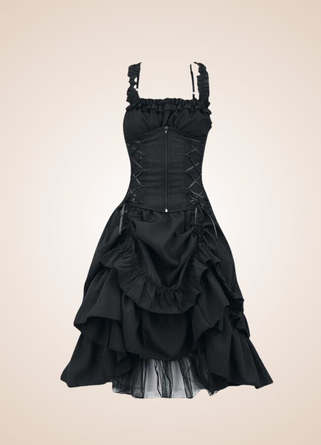 Gothic Victorian Long Dress Black / 4XL gothic-victorian-long-dress-black