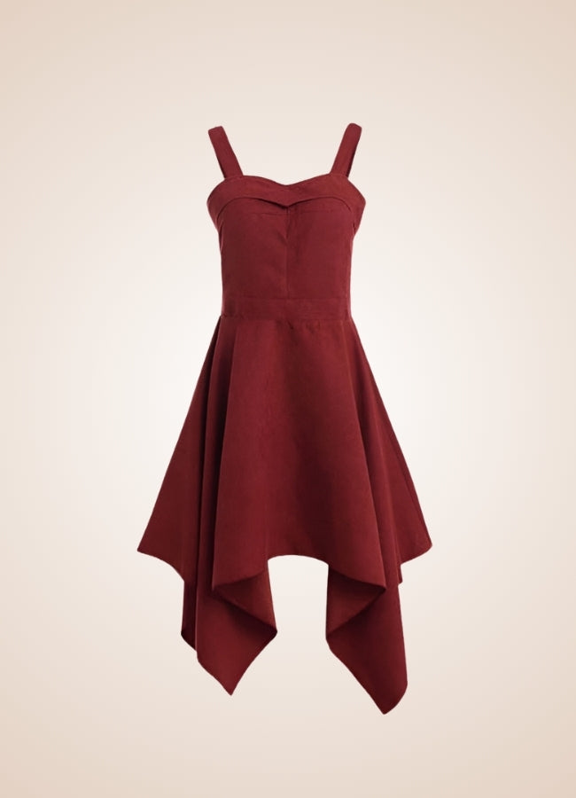 Gothic Vintage Steampunk Dress Wine Red / XL gothic-vintage-steampunk-dress-wine-red