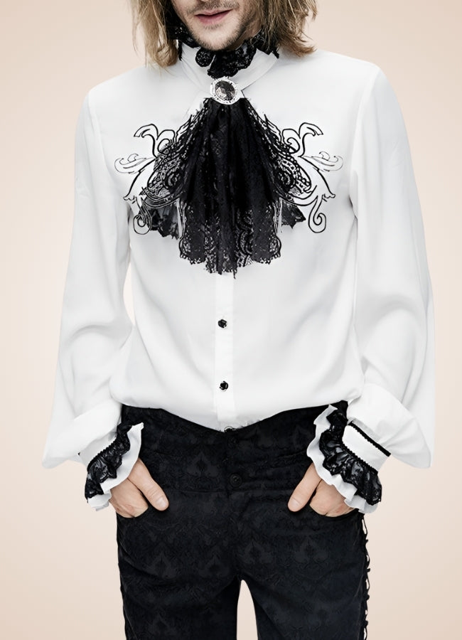 Gothic Vintage White Shirt White / XL gothic-vintage-white-shirt-white