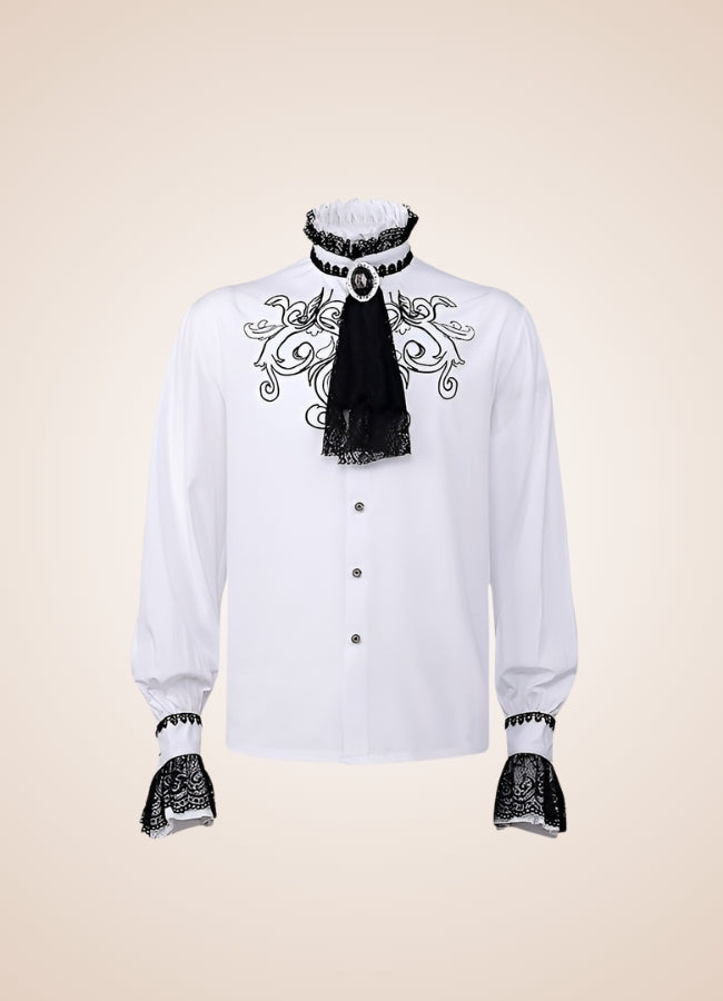Gothic Vintage White Shirt White / XL gothic-vintage-white-shirt-white