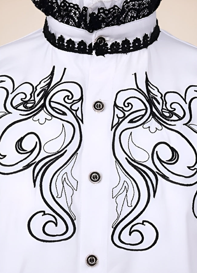 Gothic Vintage White Shirt White / XL gothic-vintage-white-shirt-white