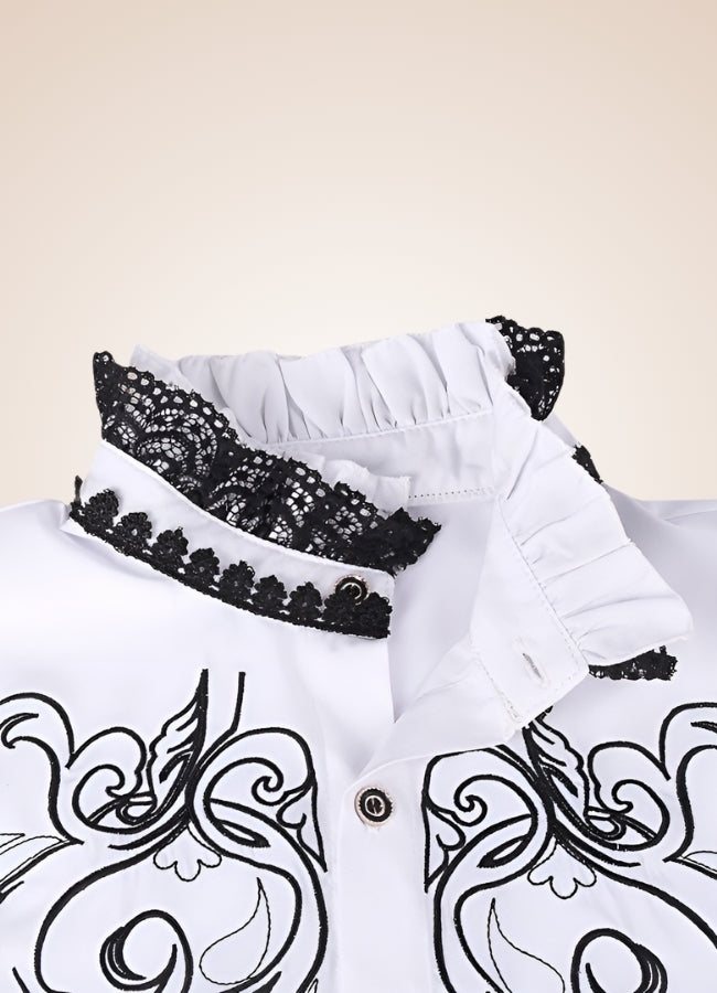 Gothic Vintage White Shirt White / XL gothic-vintage-white-shirt-white