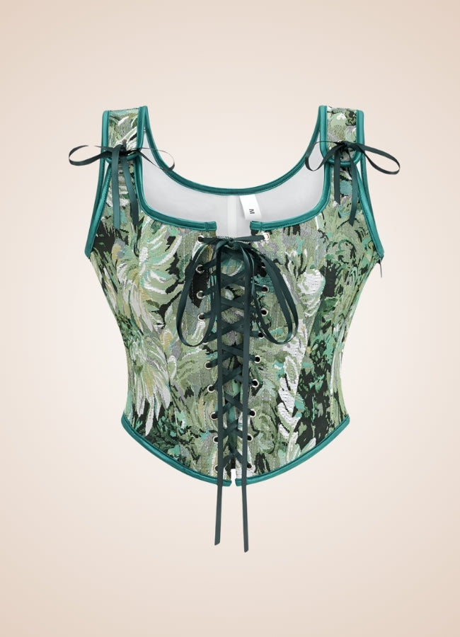 Green Renaissance Steampunk Corset Green / XL green-renaissance-steampunk-corset-green