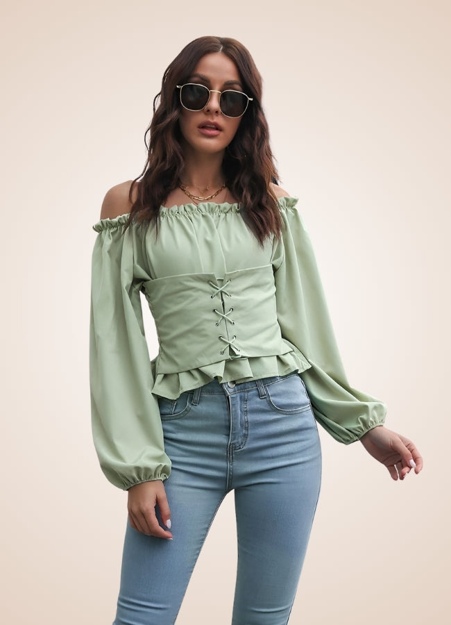 Green Steampunk Blouse Green / L green-steampunk-blouse-green