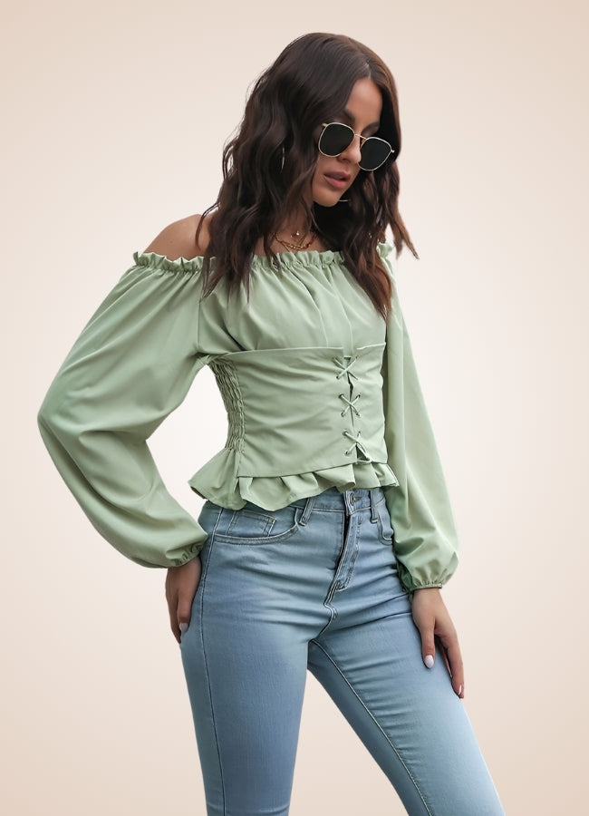 Green Steampunk Blouse Green / L green-steampunk-blouse-green