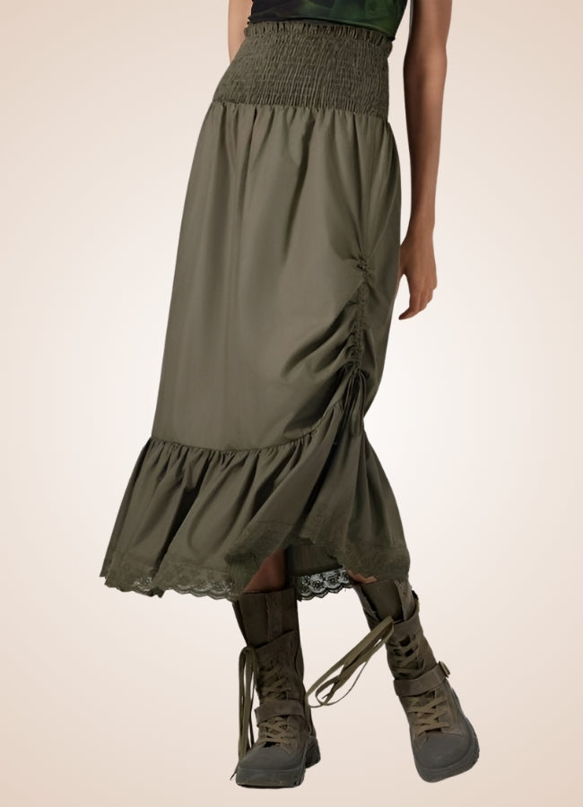 Green Steampunk Long Skirt Green / M green-steampunk-long-skirt-green