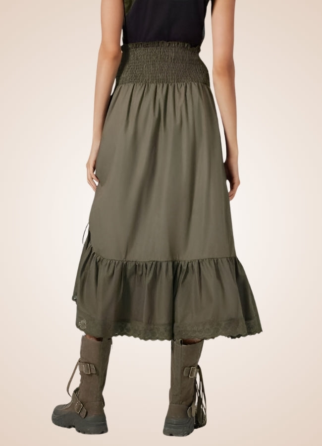 Green Steampunk Long Skirt Green / M green-steampunk-long-skirt-green