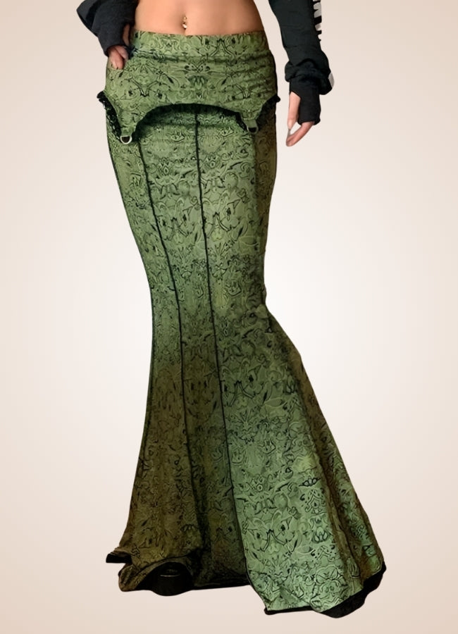 Green Steampunk Victorian Skirt Green / M green-steampunk-victorian-skirt-green