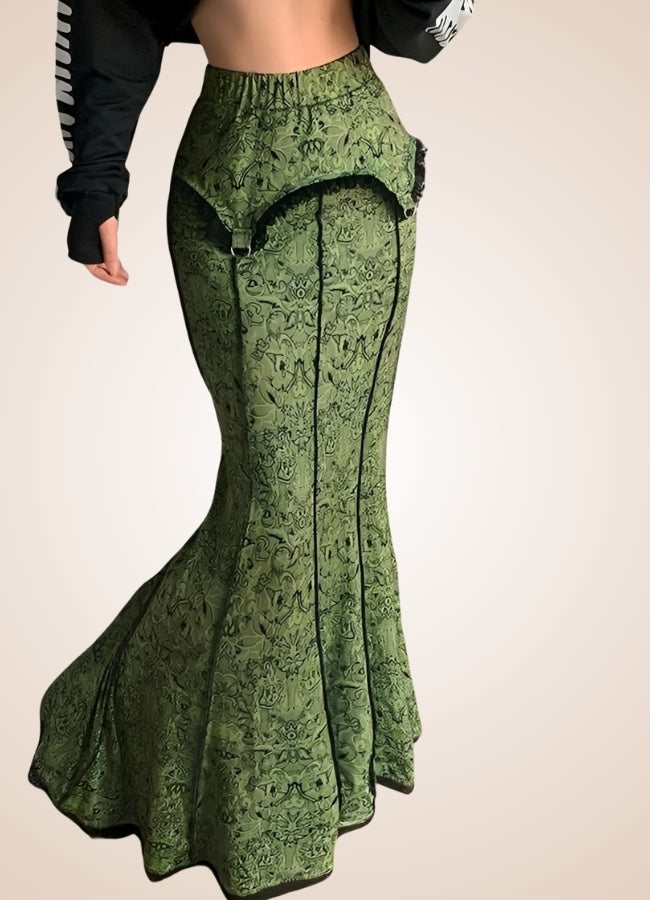 Green Steampunk Victorian Skirt Green / M green-steampunk-victorian-skirt-green