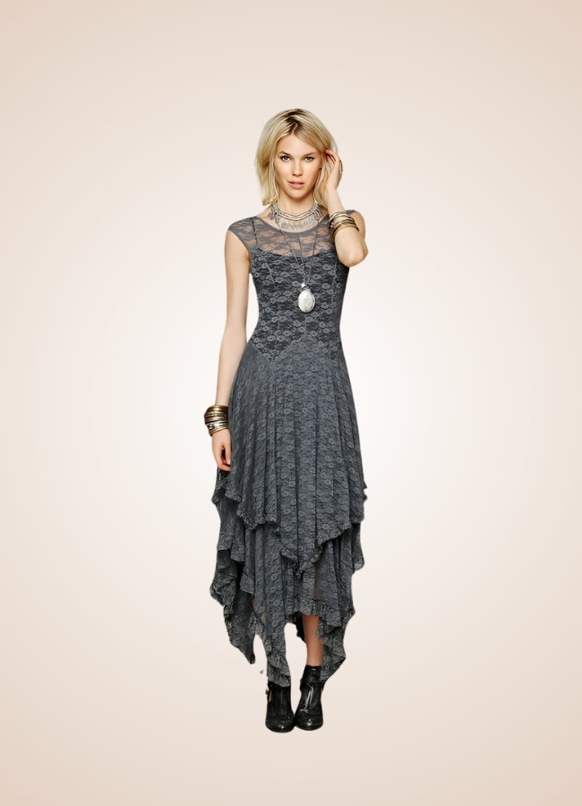 grey steampunk dress Gothic Steampunk Black Belted Military Style Swing Dress US2 ( EU36)