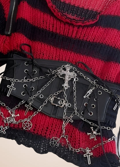 Grunge Crop Top Bustier Black / ONE SIZE grunge-crop-top-bustier-black