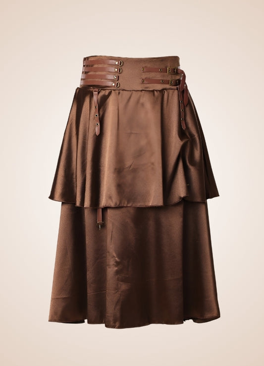 High Waist Steampunk Pirate Skirt Brown / XL high-waist-steampunk-pirate-skirt-brown