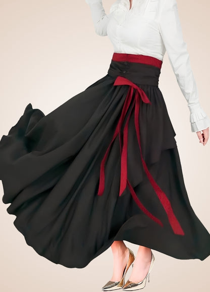 High Waist Victorian Skirt Black / 2XL high-waist-victorian-skirt-black