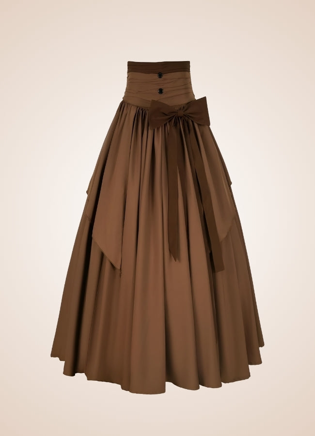 High Waist Victorian Skirt Brown / 2XL high-waist-victorian-skirt-brown