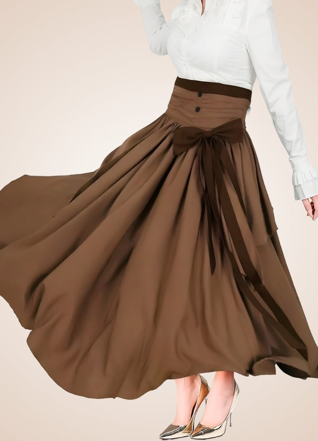 High Waist Victorian Skirt Brown / 2XL high-waist-victorian-skirt-brown